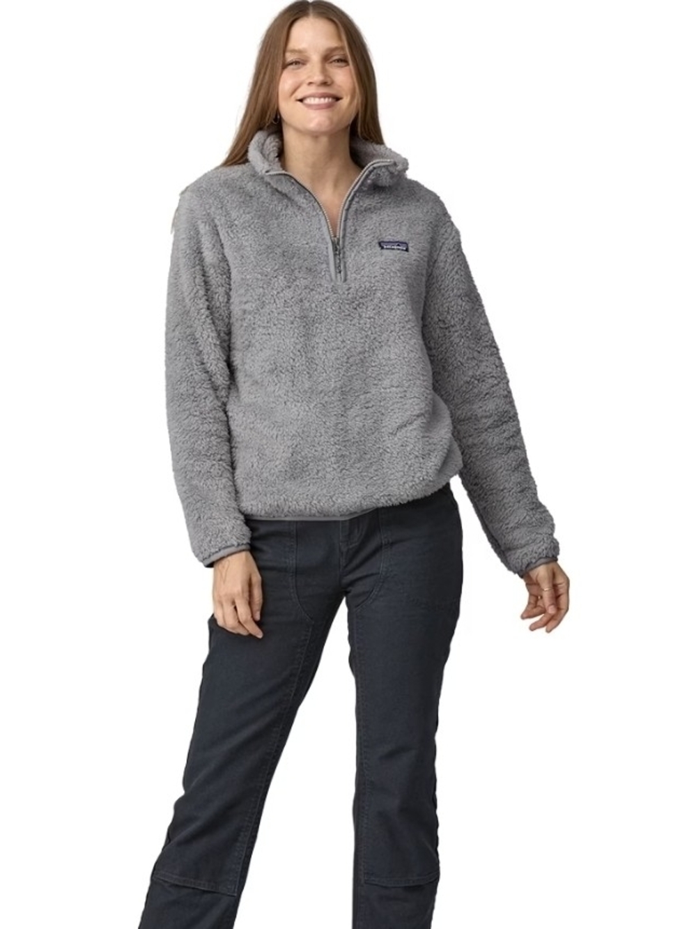 Patagonia Women's Light Gray Retro Pile Half-Zip Fleece Jacket